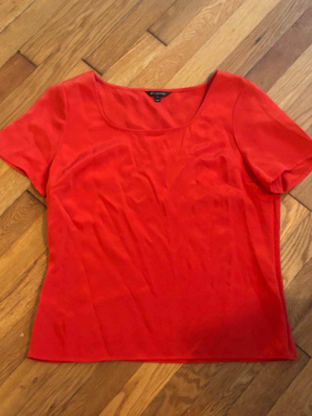 St John silk orange red blouse